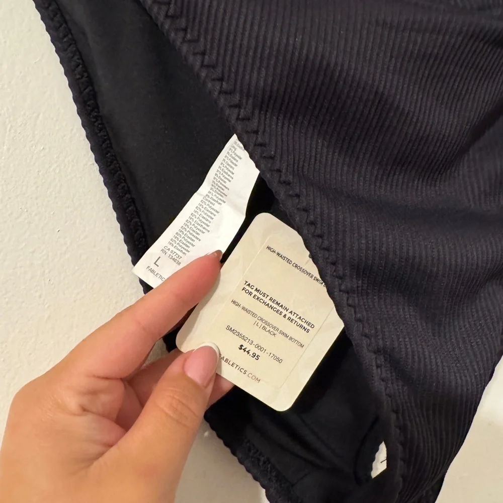 Fabletics High-Waisted Crossover Shaping Swim Bottom Sz large - Picture 6 of 7